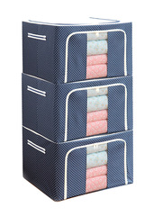 （三件套）衣服收納箱牛津布衣櫃整理箱棉被儲物摺疊布藝袋盒家用