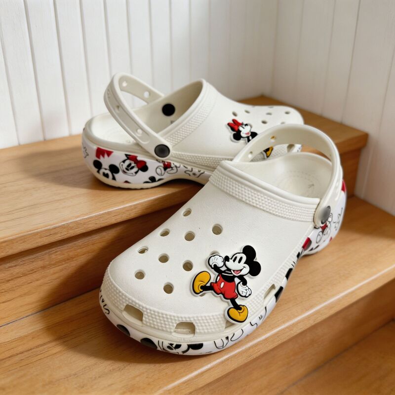 Cross Brand 26 New Model Cloud Mickey Mouse Mid-Heel Celebrity Cloud Non-Slip Women's Clogs Cute Slippers Cross Brand 26 New Model Cloud Mickey Mouse Mid-Heel Celebrity Cloud Non-Slip Women's Clogs Cute Slippers