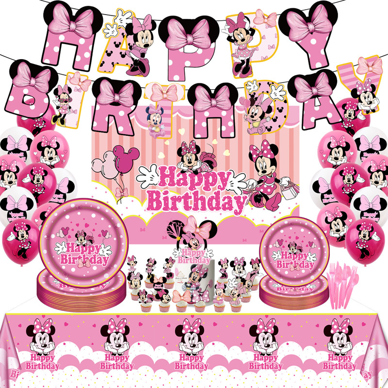 Minnie Minnie Mickey Mouse Theme Birthday Party Supplies Background Tablecloth La Flag Dinner Plate Tissue Decorative Set Minnie Minnie Mickey Mouse Theme Birthday Party Supplies Background Tablecloth La Flag Dinner Plate Tissue Decorative Set