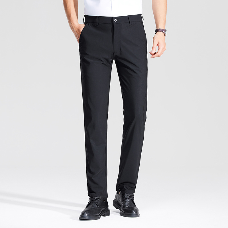 Pantalones casuales de hombre primavera y verano nuevos pantalones comerciales ociosos pantalones elásticos primavera y otoño sin quemar y antiarrugas pantalones rápidos para hombres