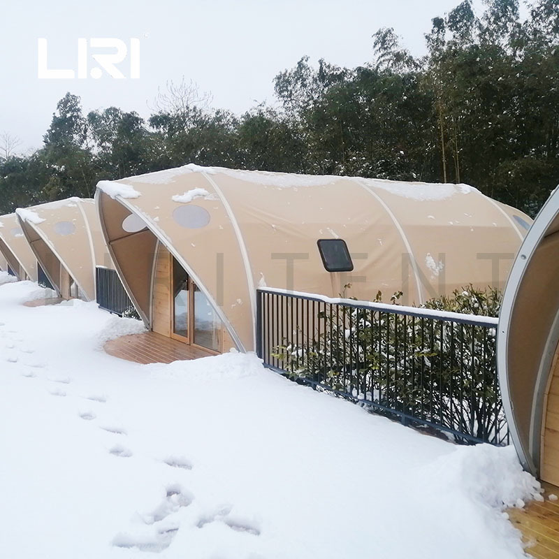 冬季雪地贝壳酒店帐篷 营地景区度假村户外露营野奢旅游酒店篷房