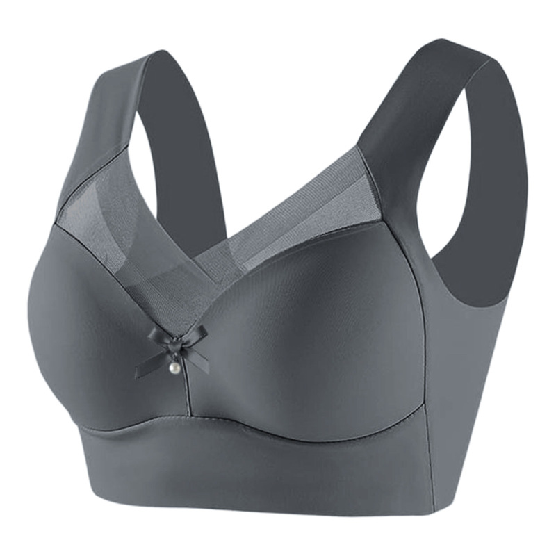 Plus-Size Seamless Bra with Fixed Cups, Ice Silk, Push-Up, Wireless, Beautiful Back, Large Size Tank Top Bra