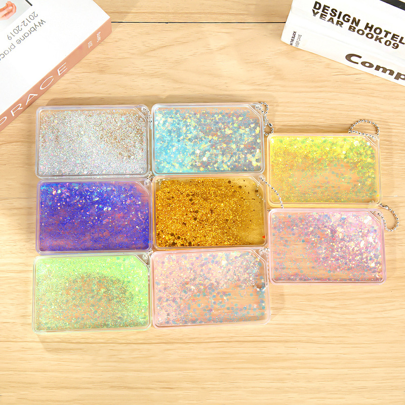 Transparent Acrylic Card Brick Photo Clip diy Fantasy Quicksand Guka Square Brick Hourglass Guka Brick Oil Mahjong Brick