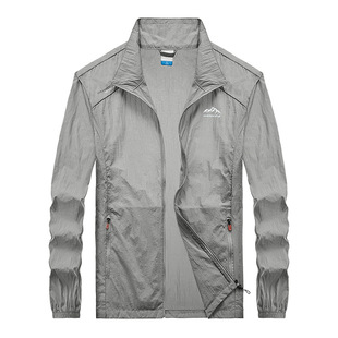 Mountain Peak Print 2025 Summer Loose Sun Protection Clothing Men's Summer Jacket Thin Skin Light Breathable Anti-Uv