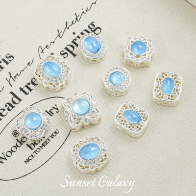 Zərgərlik ara hissələri — Plated Aquamaro Jewelry Beaded