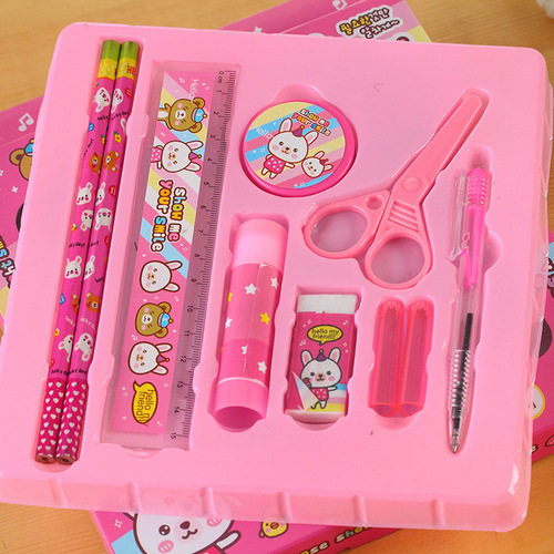 Wholesale student 10-piece stationery set gift box children's birthday gifts kindergarten primary school students exam prizes