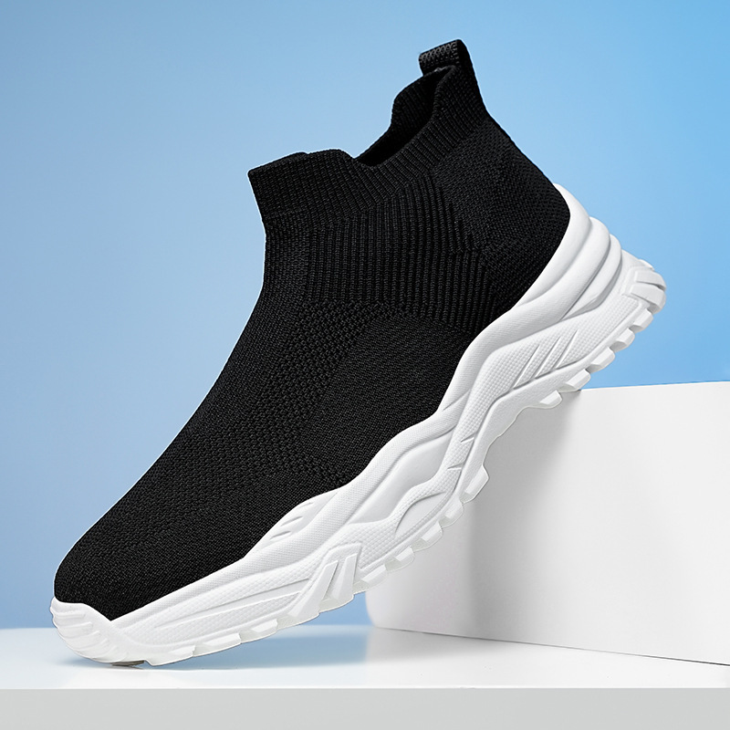 Otoño transfronterizo AliExpress Amazon zapatos de malla de tamaño grande respirables zapatos de calcetines de tela de vuelo zapatos de calcetines de calcetines