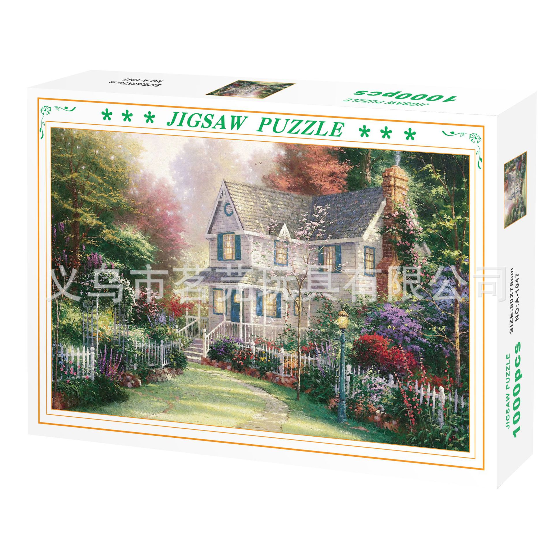 Rompecabezas para adultos 1000 piezas de papel dibujos animados paisaje alta dificultad cerebro quema juego juguetes educativos puesto en el mercado nocturno pequeños productos