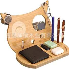 跨境木质置物架桌面手机支架床头木制腕表收纳笔架现代简约储物架