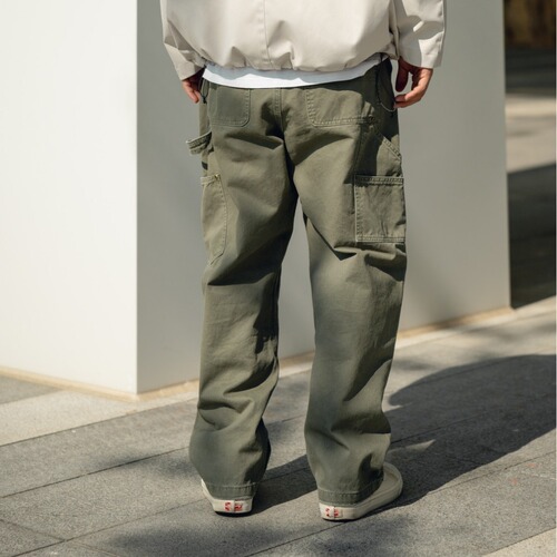 TRS Men's Clothing | 25SS Japanese Retro B01 Washed and Old Double-Knee Woodcutting Pants Loose Straight Pants Men