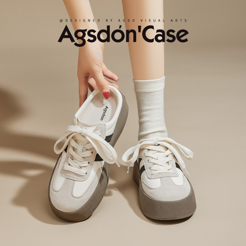 Pantuflas de suela gruesa Augu Shiden para mujer, estilo verano 2026, suela blanda, casuales, sin cordones, punta cerrada, blancas, a la moda