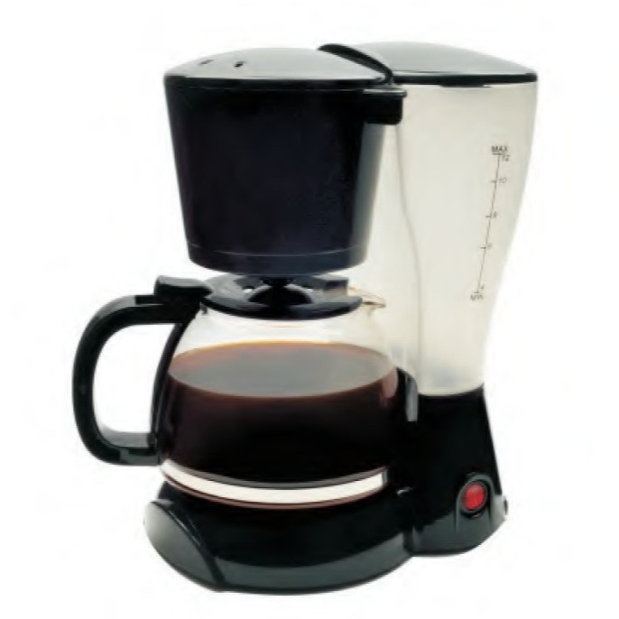 1.2L cafetera doméstica transfronteriza de comercio exterior, olla de vidrio pequeña de goteo estándar estadounidense, cafetera de goteo eléctrica