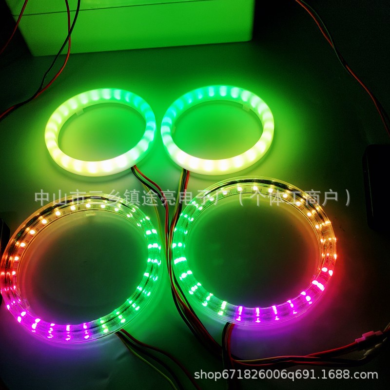 Manufacturer's car modification colorful cotton light angel eyes ring, APP mobile control colorful daytime running lights, headlight ring