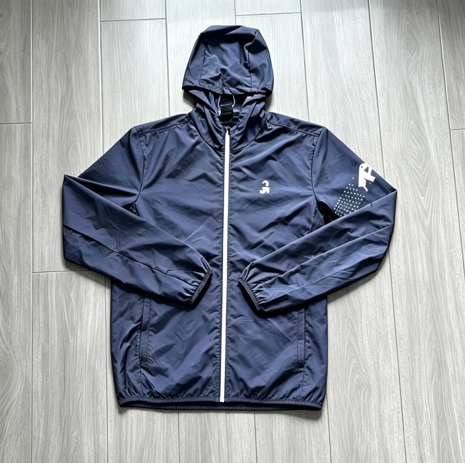 Unbranded Hooded Windbreaker Jacket Navy