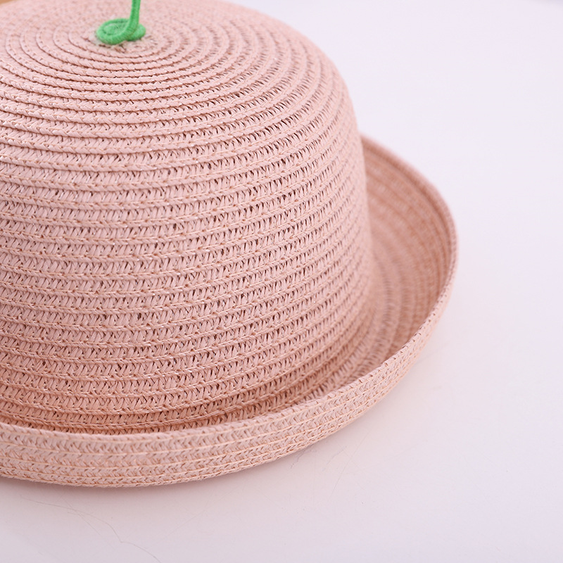 Fashion Grass Contrast Color Baby Straw Hat Children's Sunshade Hat Wholesale display picture 3