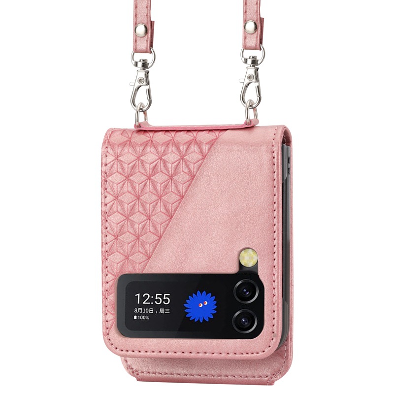 Diamond calf pattern suction leather suitable for Samsung Flip4 foldable screen protector Z Flip3 flip case_voghion.com