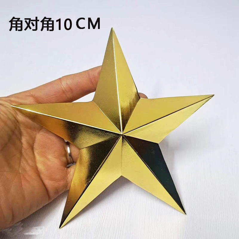 Suministro de stock estereoscópico de pentagrama rojo imán estereoscópico de pentagrama estrella de medalla image 35