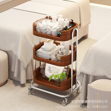 美容院实木推车SPA会所手推车皮肤管理美甲美发置物架多层工具车