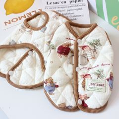 秋冬季棉纱加厚宠物马甲猫咪衣服家居服泰迪比熊狗狗保暖背扣开衫