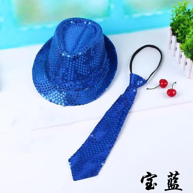 Sombreros de lentejuelas para niños sombreros de jazz espectáculo espectáculo danza de escenario sombreros de día de los niños adultos sombreros de lentejuelas negros