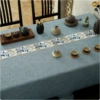 Light blue gray-linen blue and white