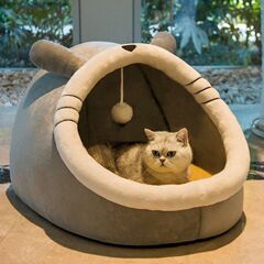 猫の巣四季通用の猫の半閉鎖式の家の別荘の冬の保温は犬の巣のペット用品を分解して洗うことができます。