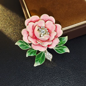 New Chinese-Style Classical Peony Flower Brooch, Exquisite and Elegant, High-End Floral Pin, Light Luxury Qipao Accessory