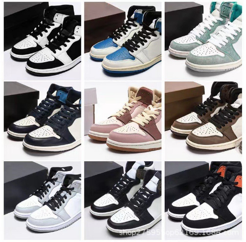 Wholesale Aj1 Basketball Shoes Men's Shoes Sports Shoes Smoke Ash Red Bean Red Panda Obsidian High-Top Women's Sports Shoes