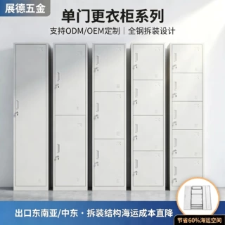 工厂直供钢制单门更衣柜宿舍健身房专用储物柜跨境专供铁皮收纳柜
