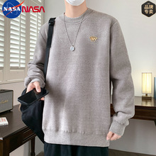 NASA雪尼尔半高领加厚毛衣男秋冬款加绒保暖针织衫青年内搭打底衫