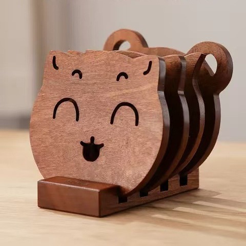 Creativo animal taza de madera almohadilla de forma de animal taza de café taza de té mesa almohadilla antideslizante