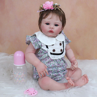 3D high-color blood vessel Green tendon visible 45cm reborn baby girl doll reborn baby cross-border hair generation
