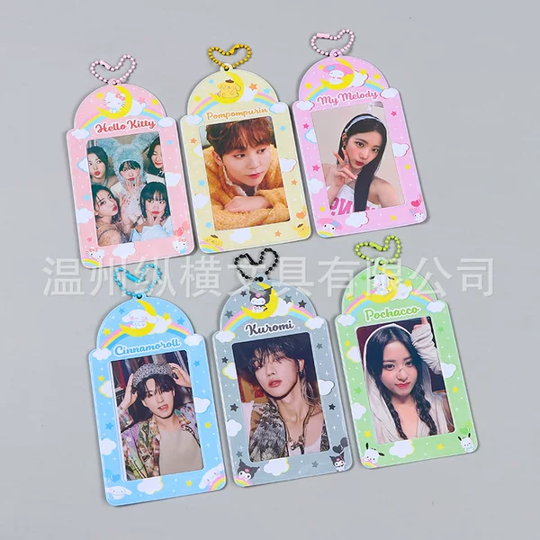 Wholesale pvc card set Sanrio three-inch small card set student meal card bus card certificate protection set pendant