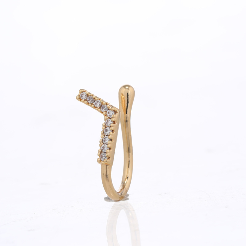 Fashion Moon Crown Alloy Inlay Zircon Nose Ring 1 Piece