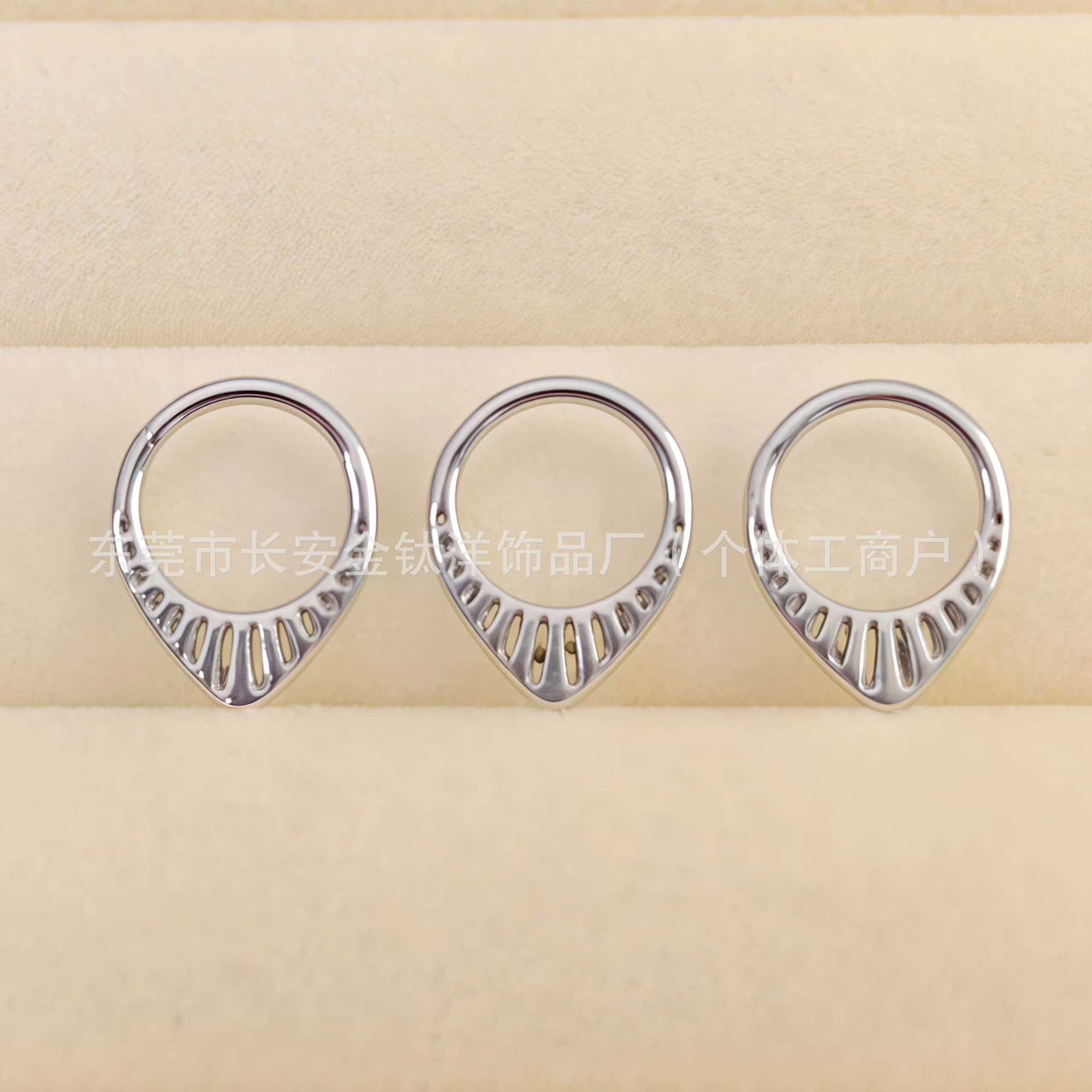 F136 Titanium Drop-Shaped Cut Out Closed Ring Pinless Hoop Earrings Nose Ring Seamless Ring G23 Titanium Alloy Piercing Jewelry detail image 7