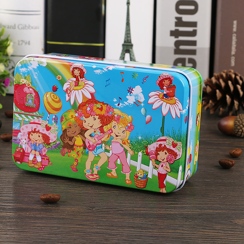 Nuevo estilo 60 piezas 200 piezas dibujos animados para niños dibujos animados madera caja de hierro rompecabezas bebé escuela primaria juguetes educativos al por mayor