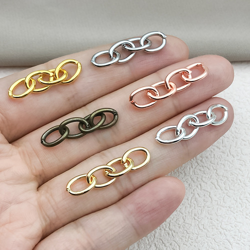 Chain jewelry accessories DIY material key ring with extended chain O-chain metal single ring keychain connector chain