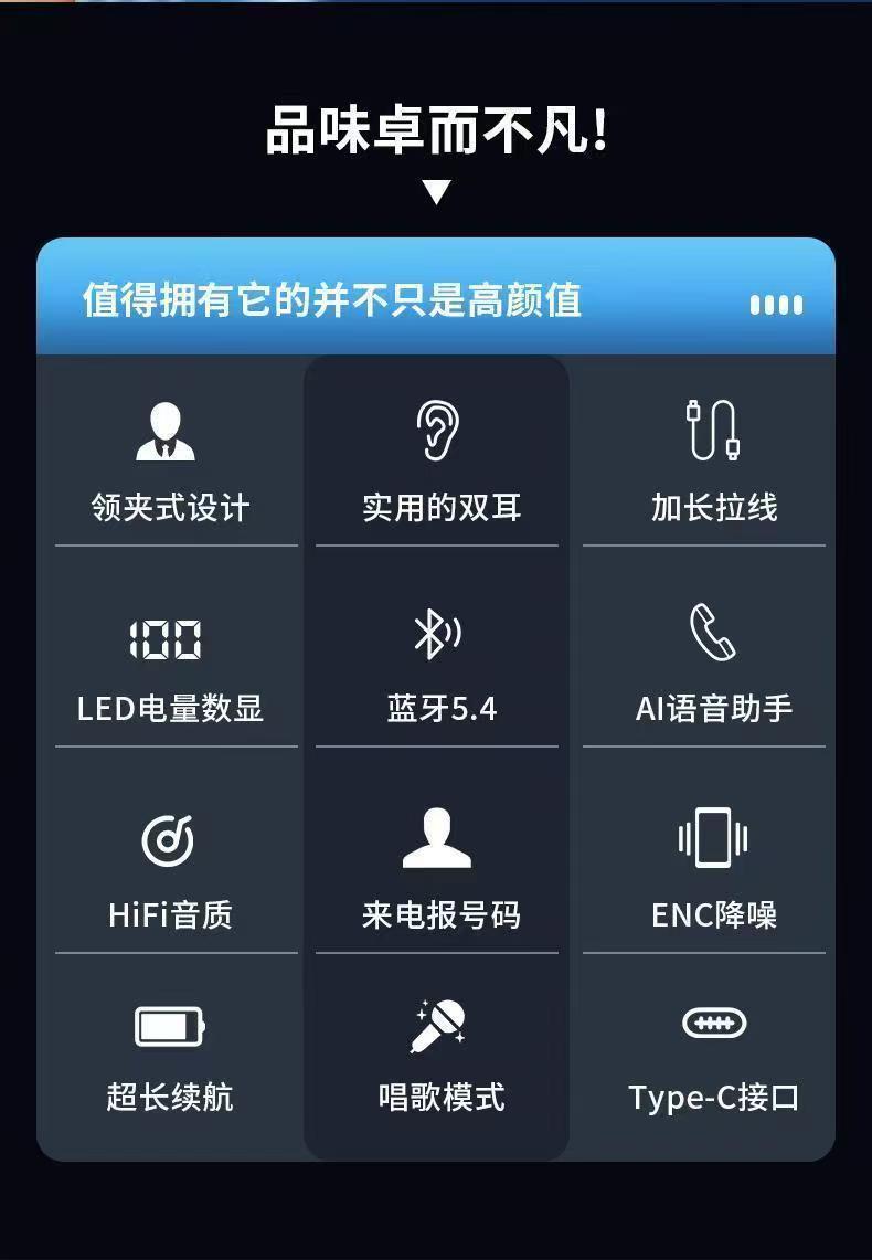 Lavalier Wireless Bluetooth Headset with Enc Noise Reduction, Voice Changing, High-Quality Sound for Live Streaming and Karaoke