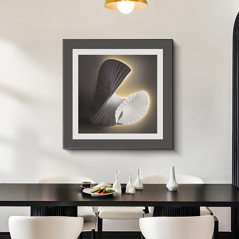 Blanco y negro gris abstracto decoración de comedor pintura moderna simple alta sensación de arte sala de estar colgar pintura pintura dormitorio pintura mural de mesa de comedor
