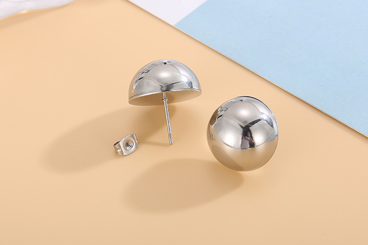 In Stock Wholesale European and American Simple Trendy Stainless Ornament round Beads Necklace and E