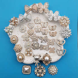 几何网红领结星星珍珠小香风塑料贴片diy手机壳饰品洞洞鞋配件