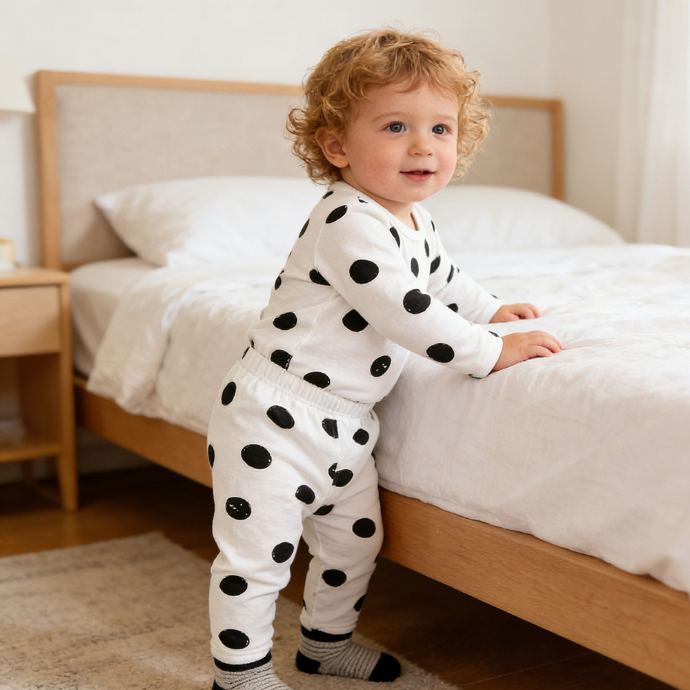 2026 Spring and Autumn Ins Children's Pajama Set, Toddler Base Layer Underwear, Baby Belly Protection Loungewear Wholesale