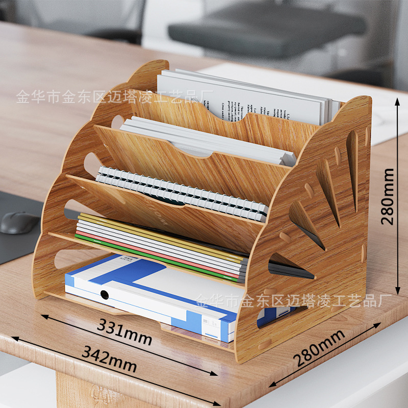 Estante de archivos de escritorio A4 Estante de archivos de madera Estante de archivos de oficina Estante de archivos multicapa Estante de almacenamiento multicámara