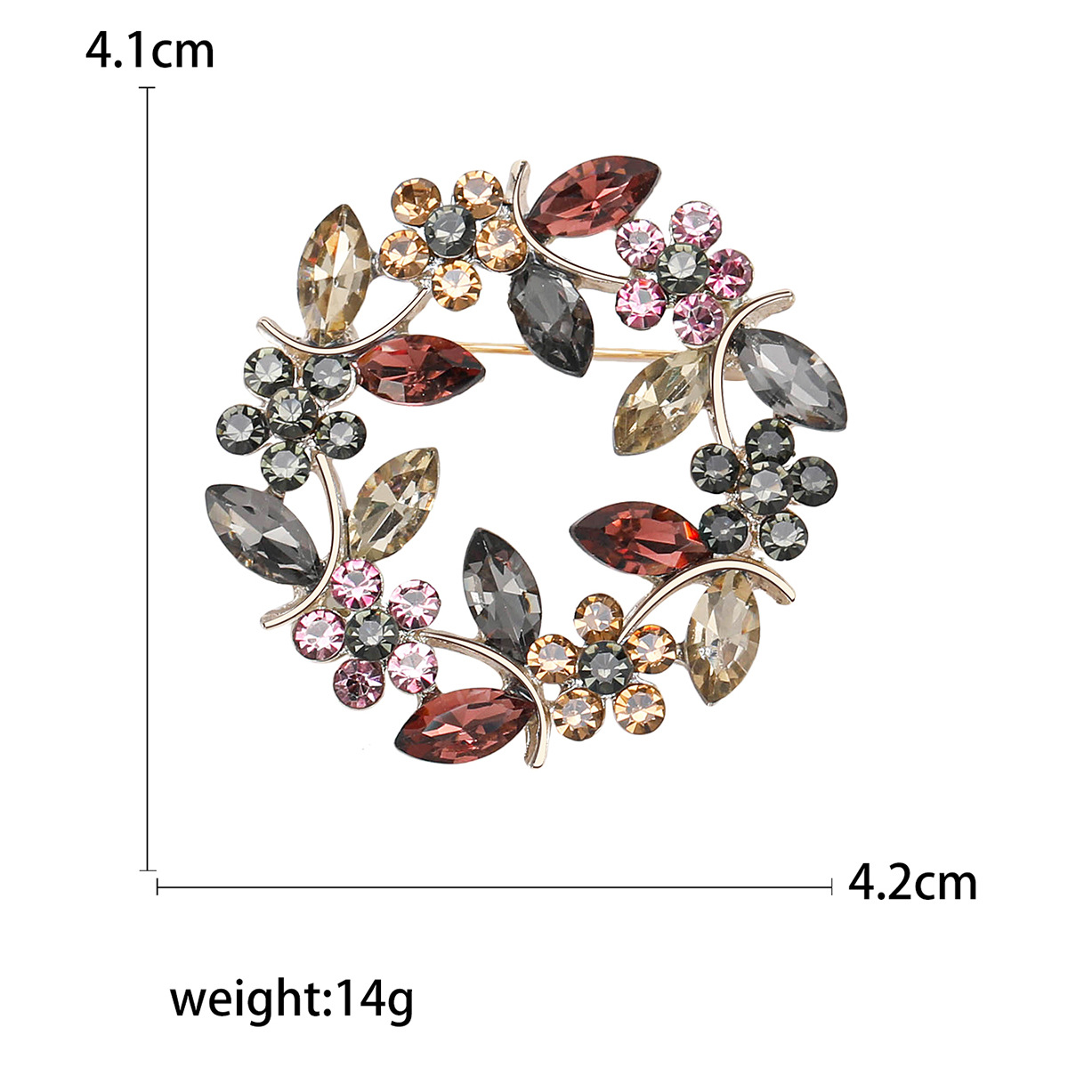 Garland cristal broche estilo coreano europeo al por mayor de cristal diamante-incrustado anillo de ramillete de oliva accesorios de ropa transfronteriza exclusiva