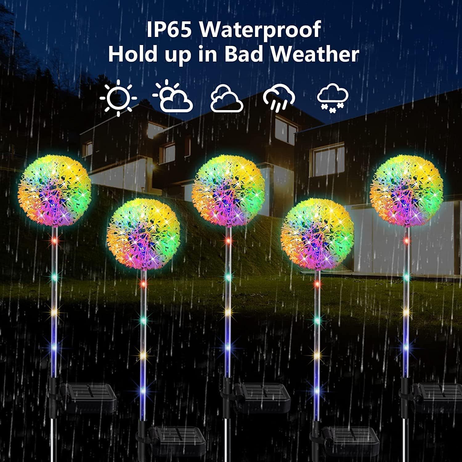 Solar dandelion ground plug light, outdoor solar landscape light waterproof lawn light, solar courtyard light