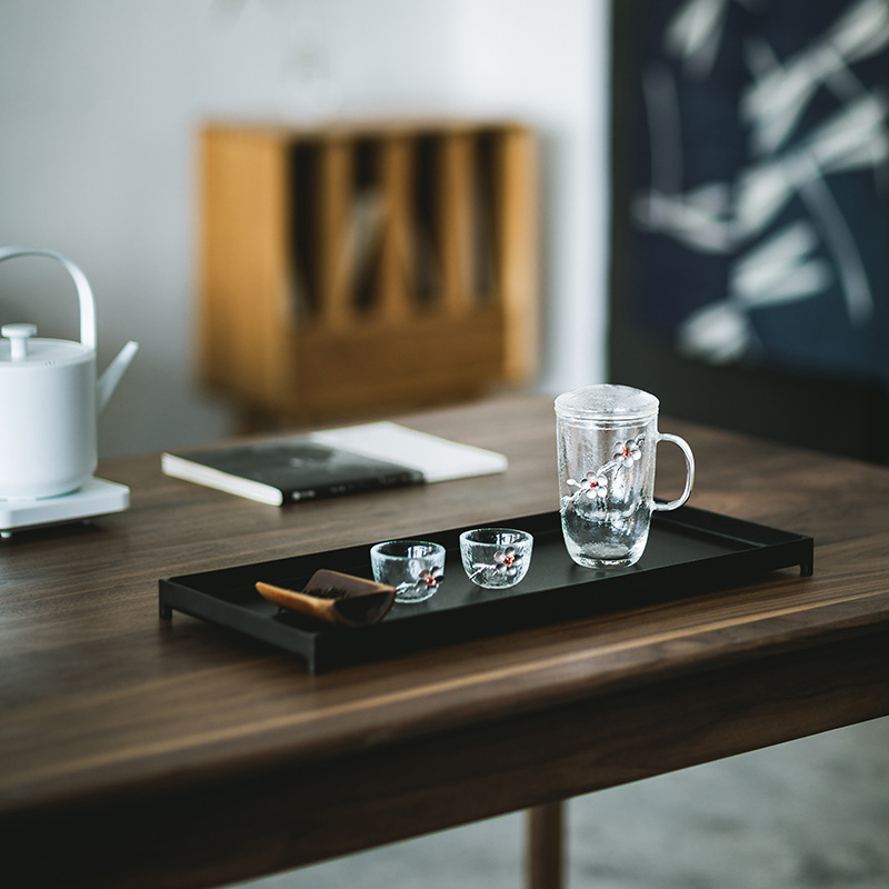 Grueso martillado de vidrio resistente al calor taza de separación de té liner filtro Oficina taza de té hogar juego de té taza personal