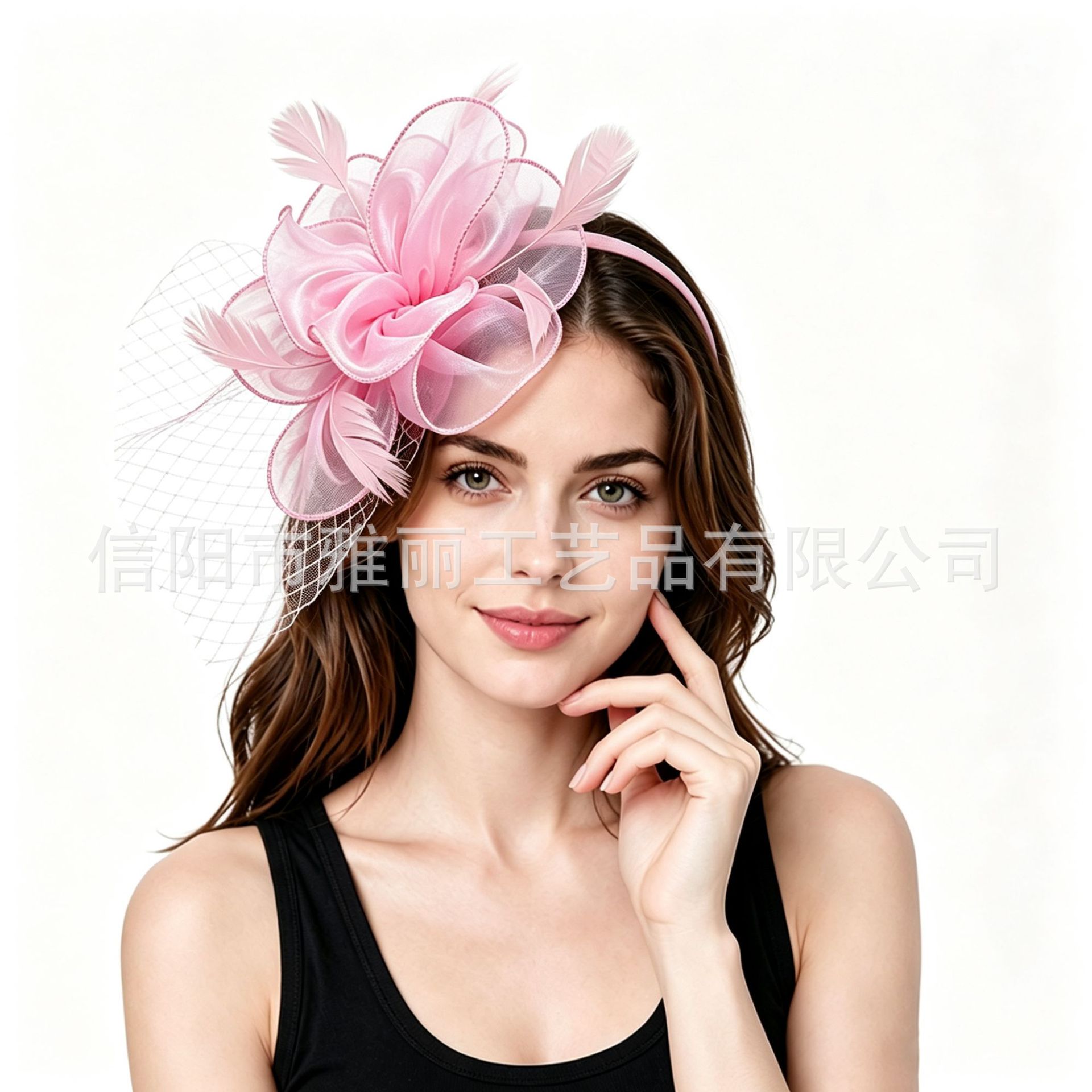 Amazon's best-selling European and American vintage mesh feather bridal headpiece, stylish and beautiful party hat and hair accessory