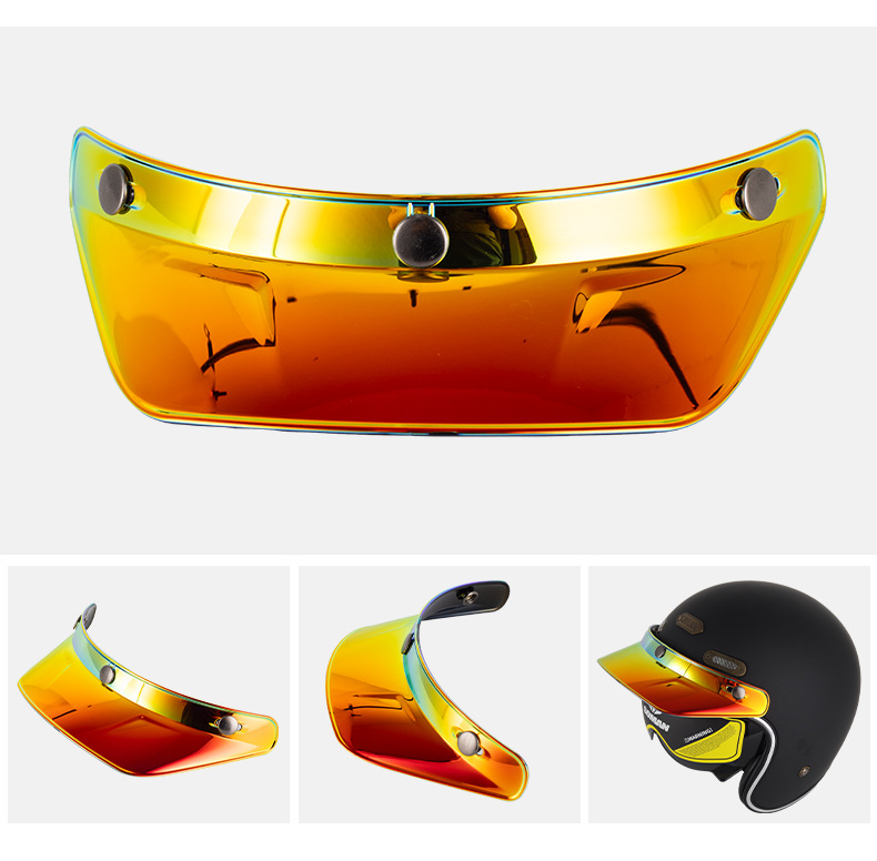 Motorcycle Helmet Brim Motorcycle Retro Helmet Three-Button Sun Visor Prince Helmet Flying Helmet Brim My01