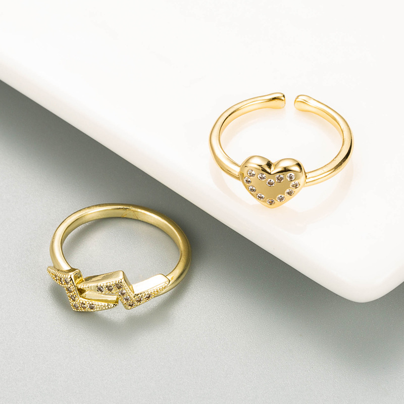 Fashion Heart-shaped Open Ring display picture 3