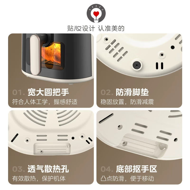 Кухонная паровая фритюрница Midea MF-KZE4581BD Vision Vision of Household 4.5L многофункциональная жарка с интегрированной температурой